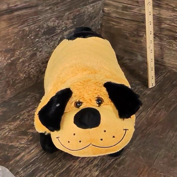 Plush Dog Toy Kids Pillow- Yellow and Black - Picture 1 of 7
